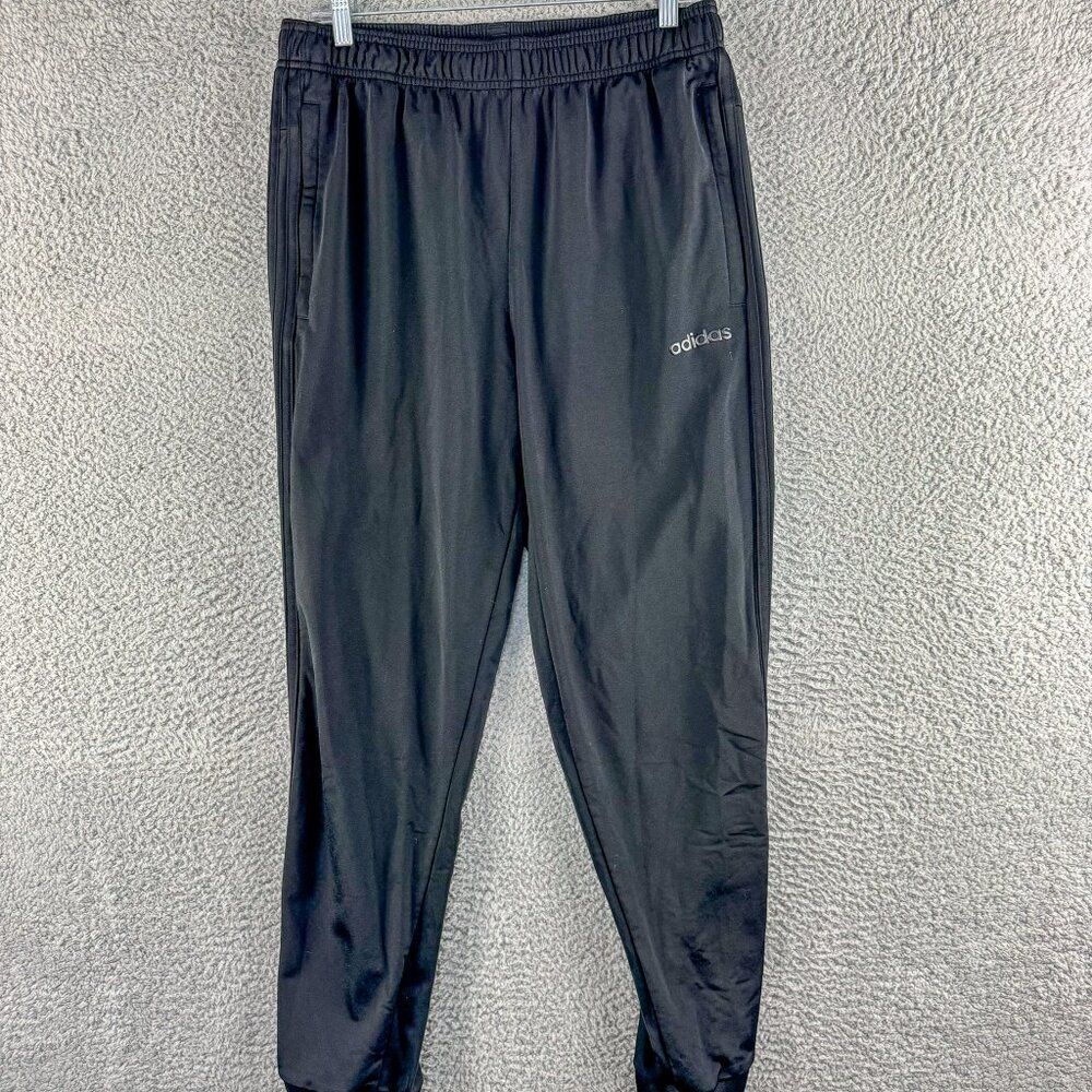 Adidas Track Pants Mens Large Black Training Joggers Yoga Athleisure Lounge Hike